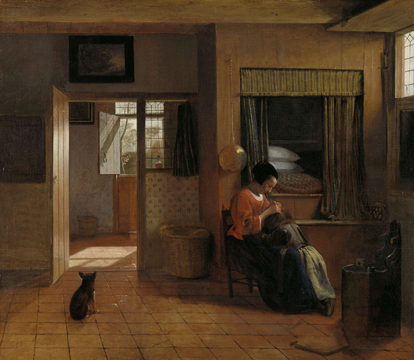 Mother-task-by-pieter-de-hooch-1658