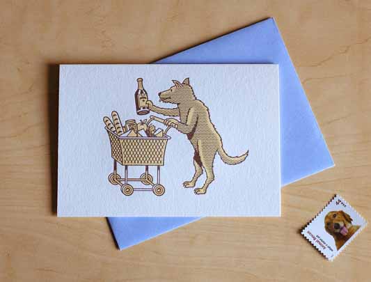 Shopping-dog-holiday-letterpress-cards